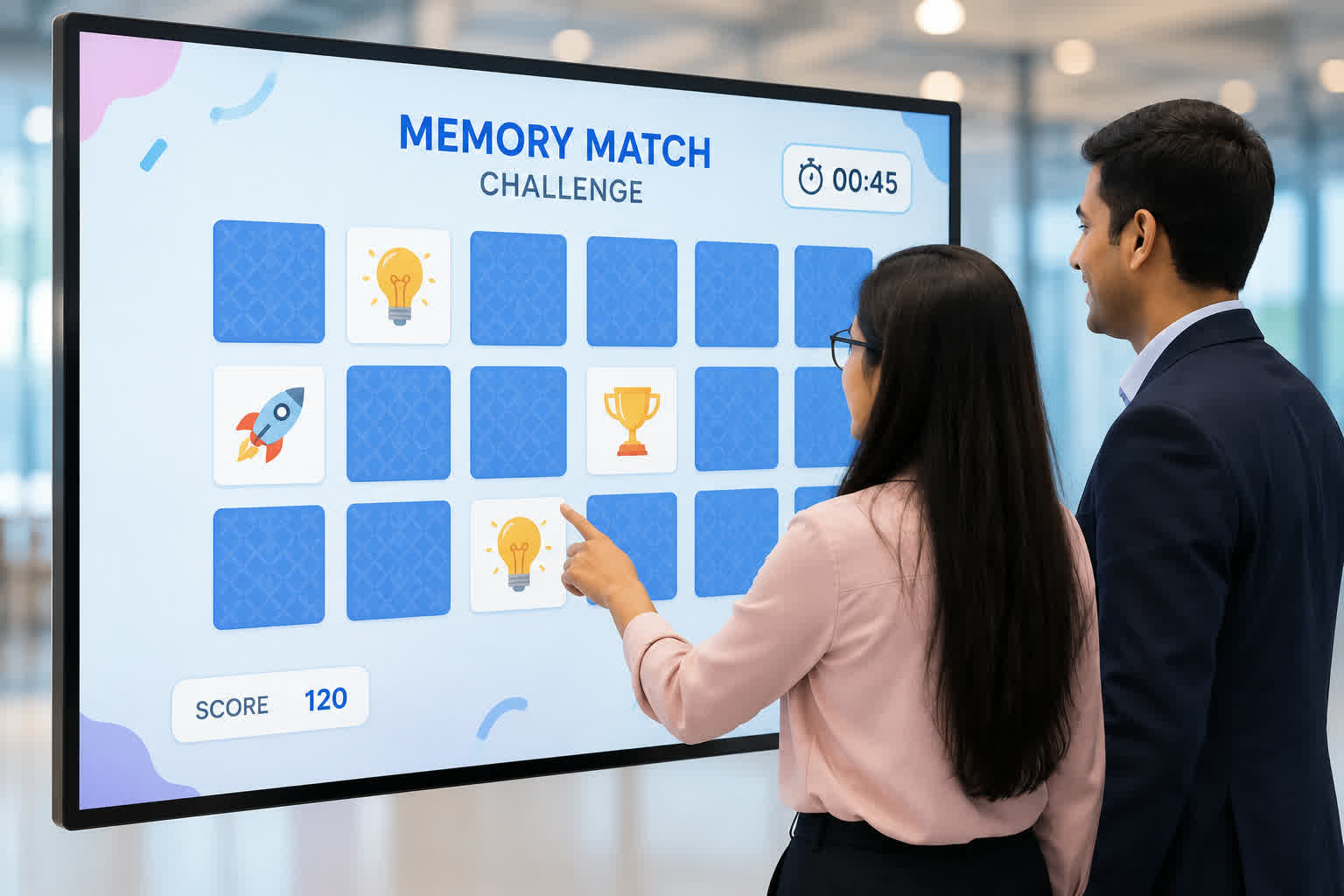 Memory match challenge booth experience